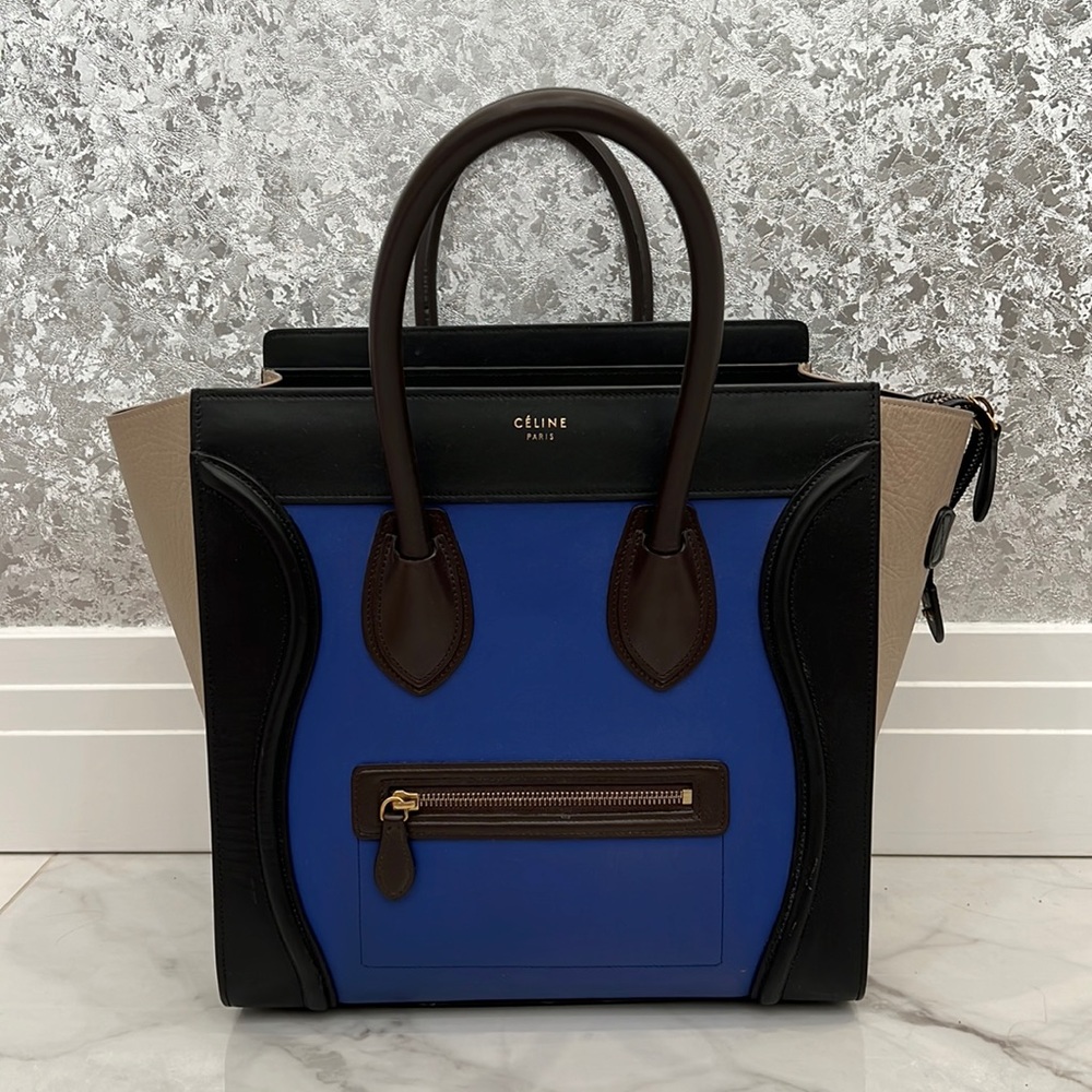 Celine tote bag blue black lightly worn